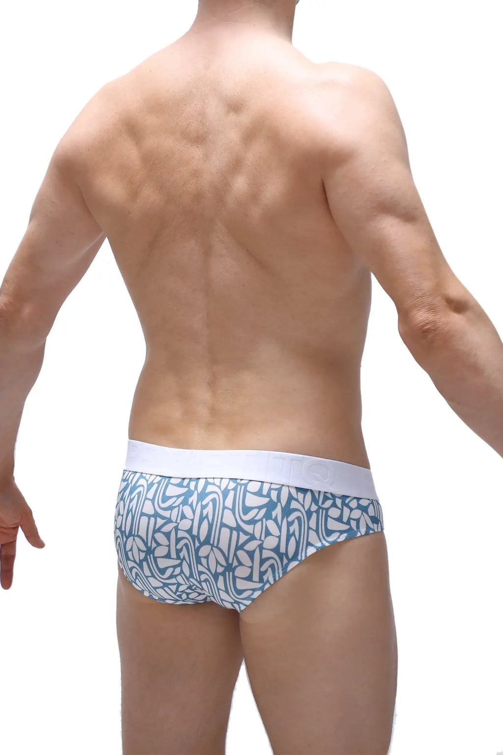 Blue and white patterned briefs brief chill carlot blue with solid white waistband comfortable fit