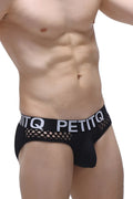 Black mesh briefs brief clans black with white petitq logo band for breathable comfort and style