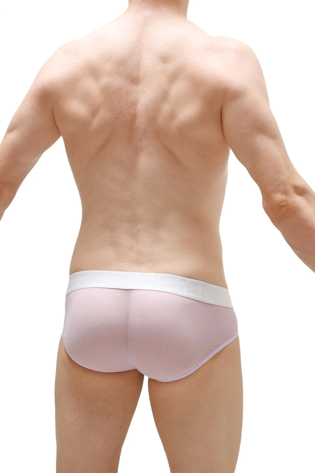 Light pink form-fitting briefs with a contrasting white waistband from brief dolmen net lilac collection