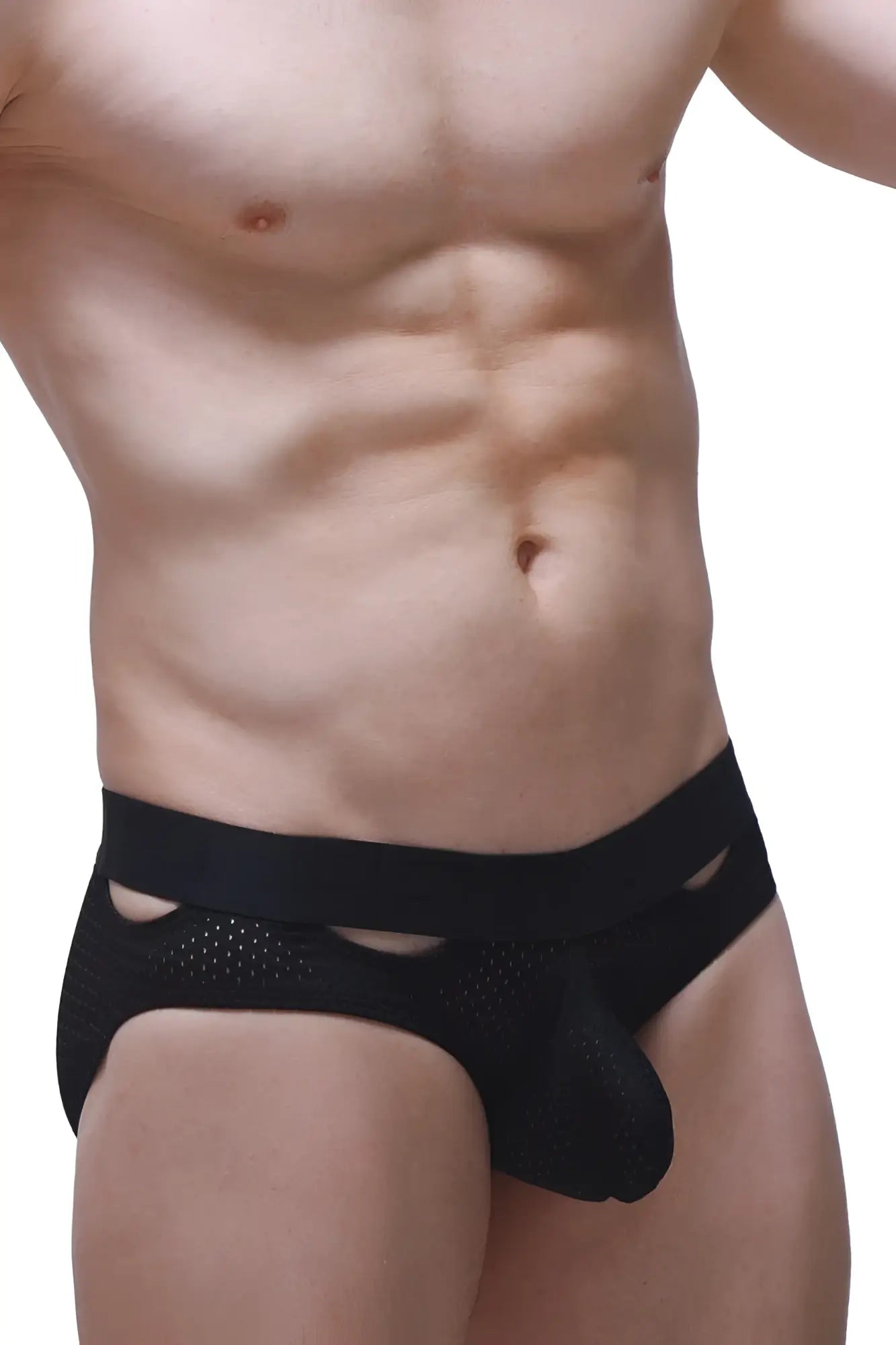 Black mesh briefs brief malans bee black with solid waistband and cutout details