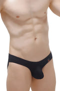 Brief nieul black men’s briefs with snug form-fitting design and small red logo on the waistband