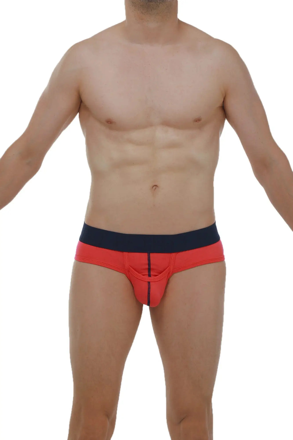 Brief paliz modal fuchsia red and navy blue athletic briefs with central seam detail for comfortable active wear