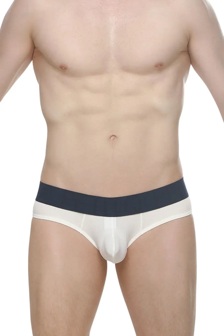 PetitQ Men's Brief Protruder Rib White