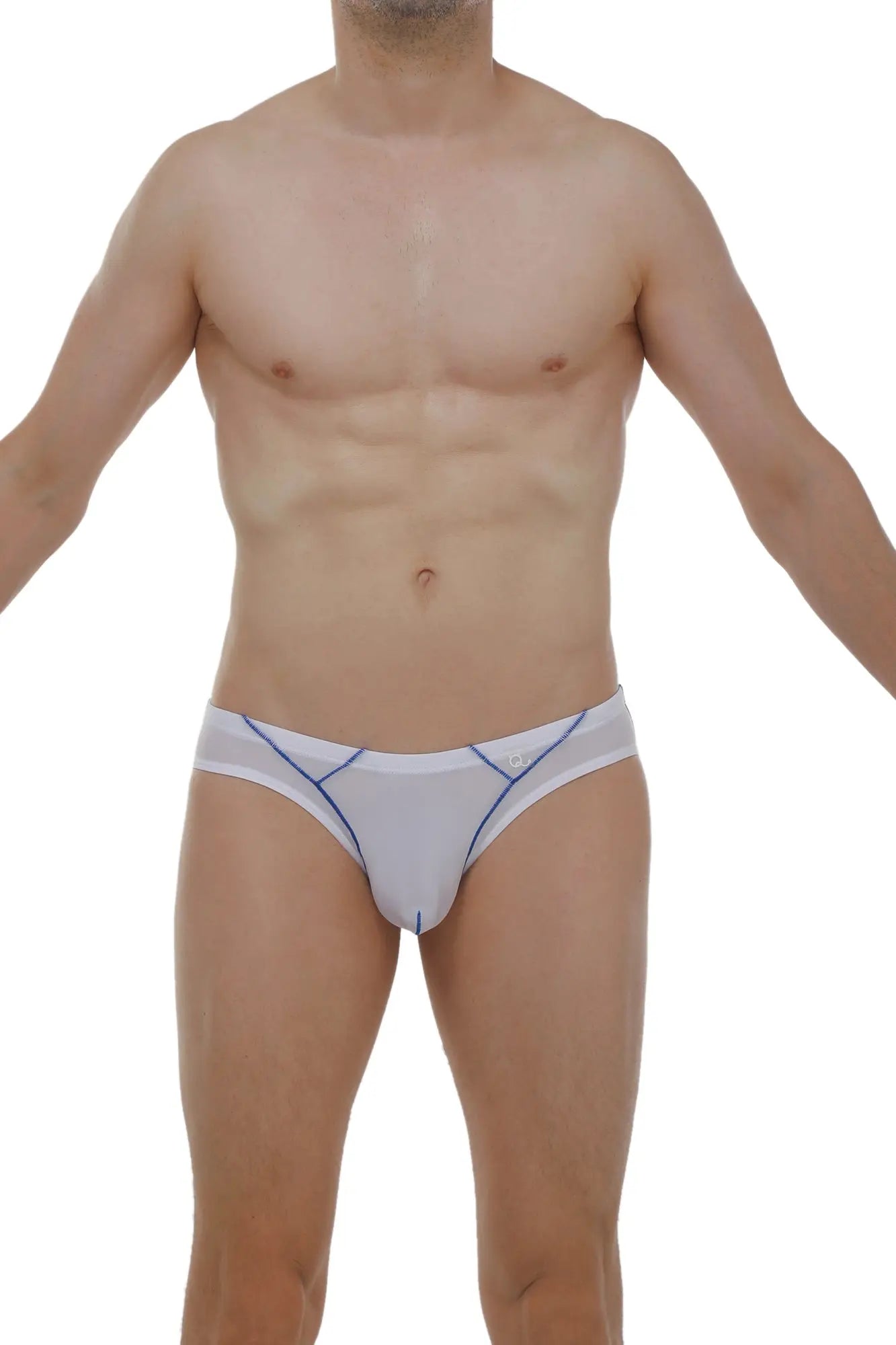 White briefs upaix plum white with blue stitching details in cotton for comfortable everyday wear