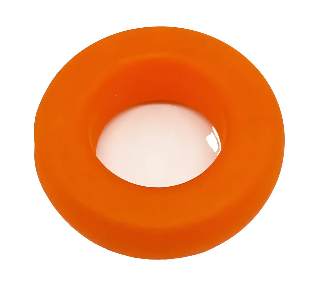 Bright orange BUFU ring made of silicone with a smooth slightly glossy finish for comfortable everyday wear