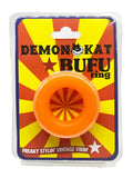 Bright orange translucent plastic BUFURING with a radial pattern inside designed for stylish wear