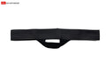 Black ribbed fabric bulge enhancer belt with looped handle for discreet enhancement and support