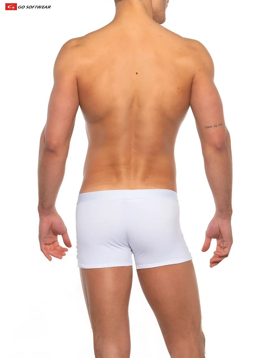 White bulge enhancer trunk briefs by go softwear designed for comfort and support in soft breathable fabric