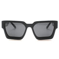 Black rectangular ca-rio-ca leblo sunglasses with dark gray lenses and matte finish frame for stylish sun protection