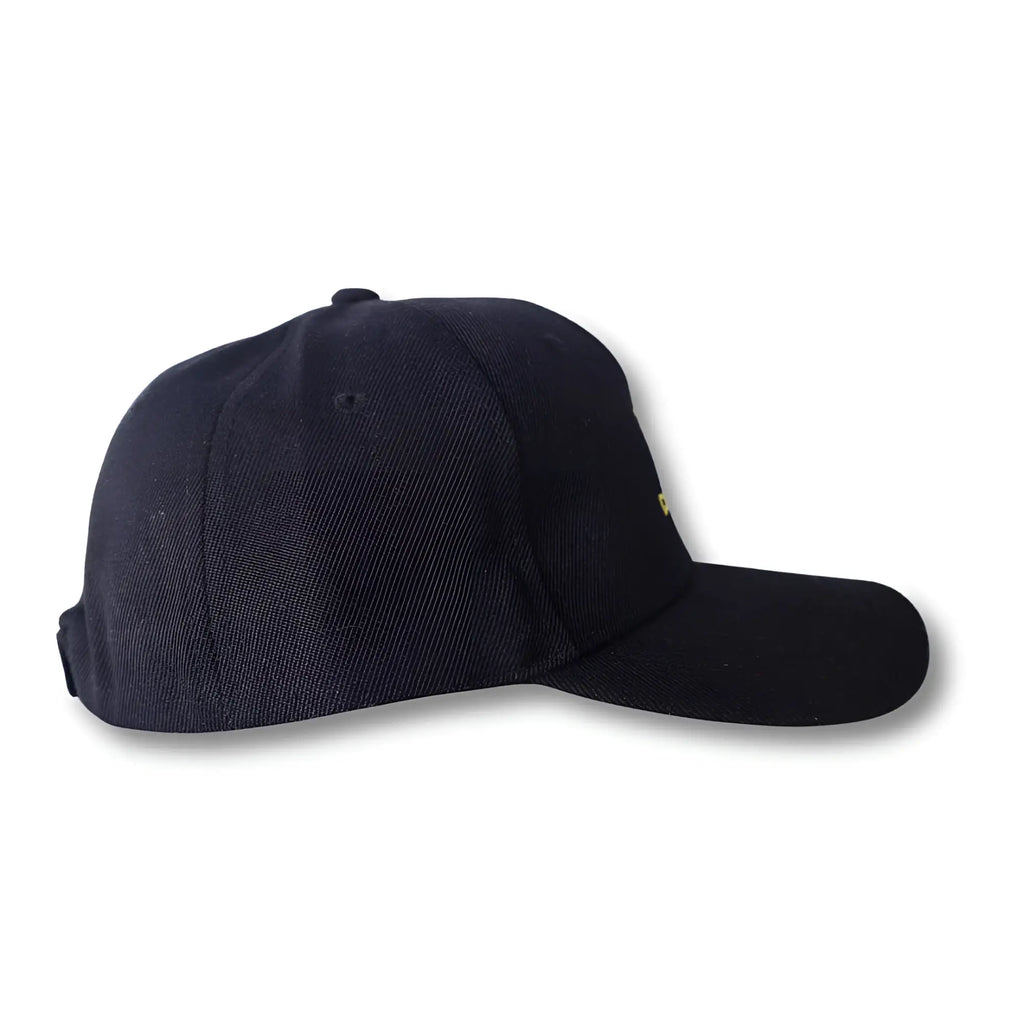 Black CA-RIO-CA logo embroidered baseball hat with subtle side embroidery perfect for casual wear