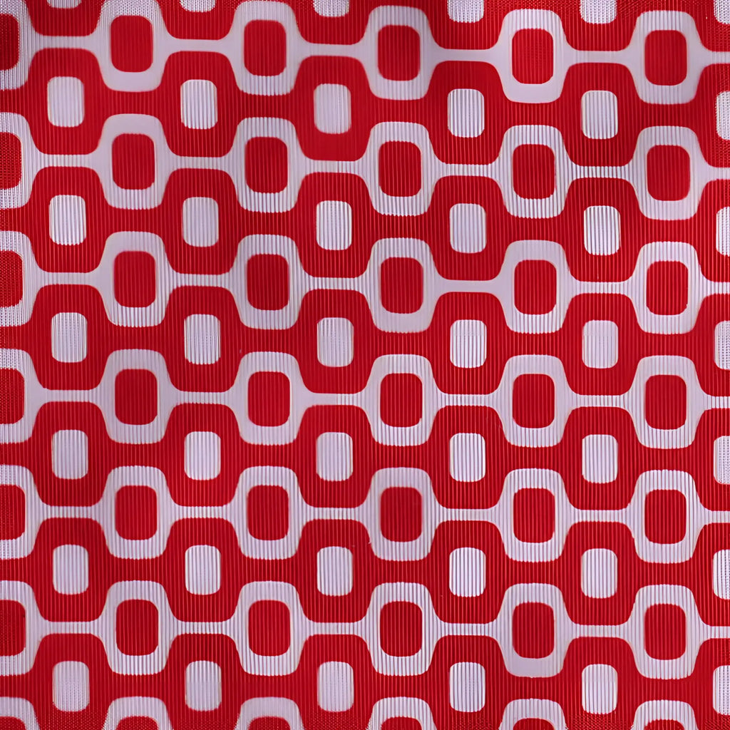 Men’s CA-RIO-CA LOGO SWIM bikini sunga with red and white geometric patterned fabric featuring interlocking ovals
