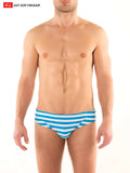 Blue and white striped swim trunks from go softwear cabana bikini swim for comfortable beachwear