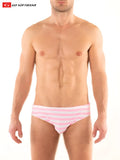 Pink and white striped swim trunks from go softwear cabana bikini swim perfect for beachwear and swimming