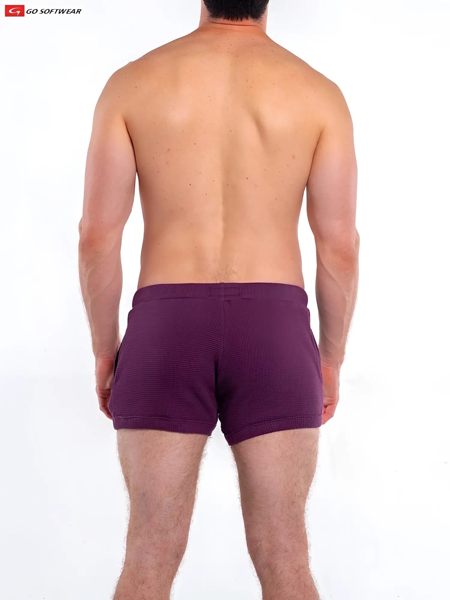Purple waffle-knit men’s so cal 10 inch shorts with pockets from go softwear made for comfort and style