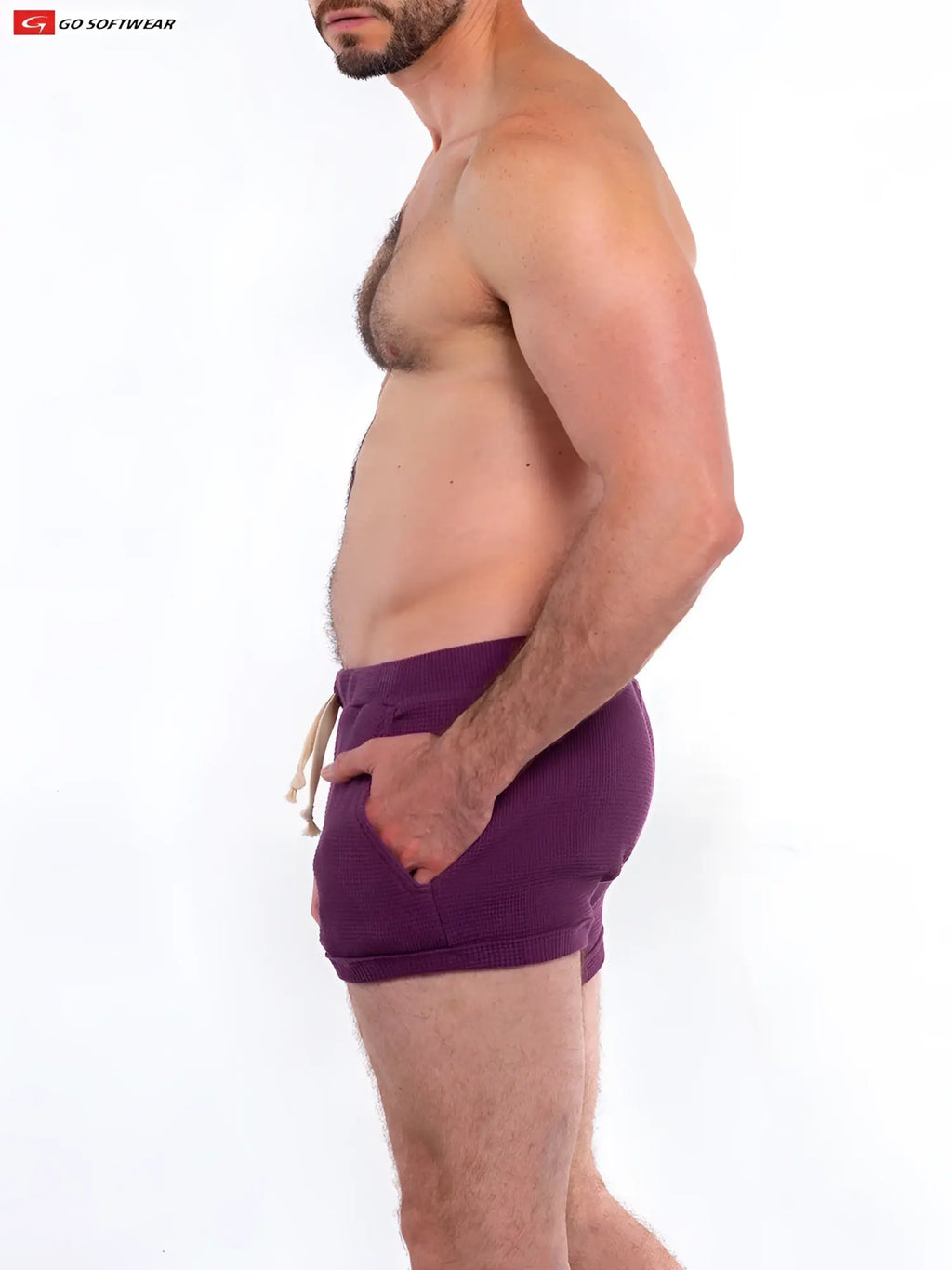 Purple waffle-knit so cal 10 inch shorts with drawstring waistband and pockets for comfortable casual wear