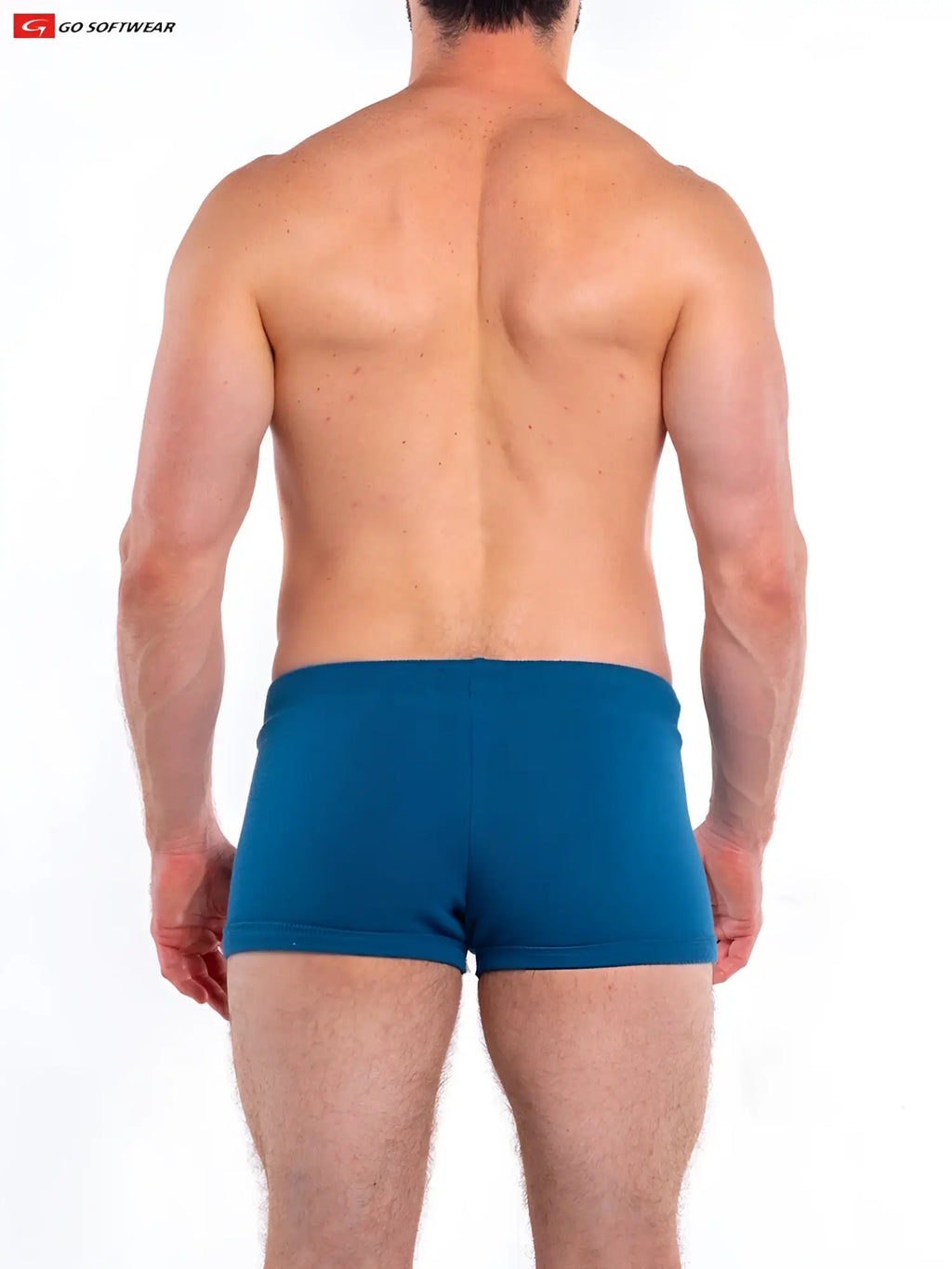 Teal blue textured go softwear so cal 8 inch lounge short boxer briefs designed for comfortable casual wear