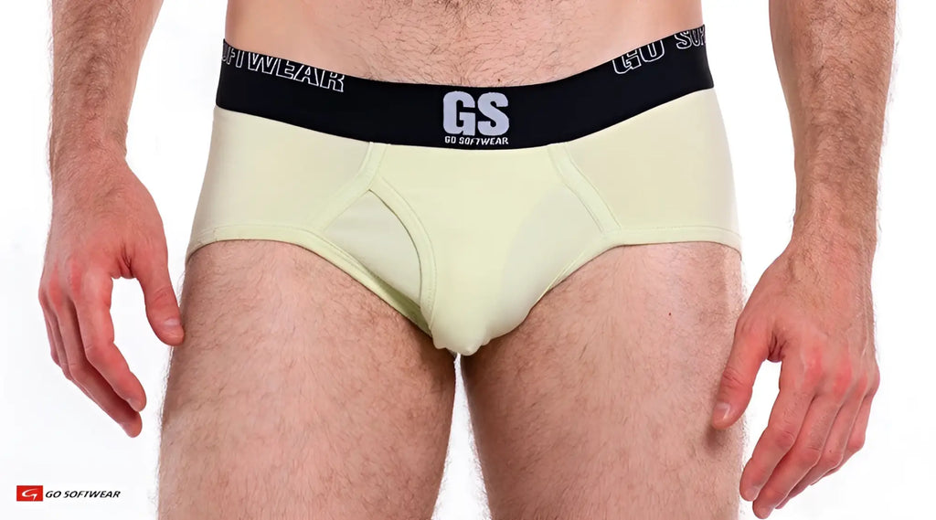 Light green so cal briefs with black gs go softwear waistband for comfortable everyday wear