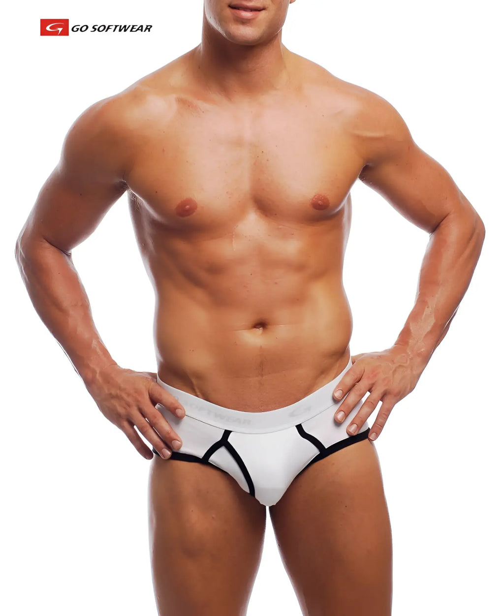 Cal classic boy brief athletic briefs in white and black with sleek modern design for active wear