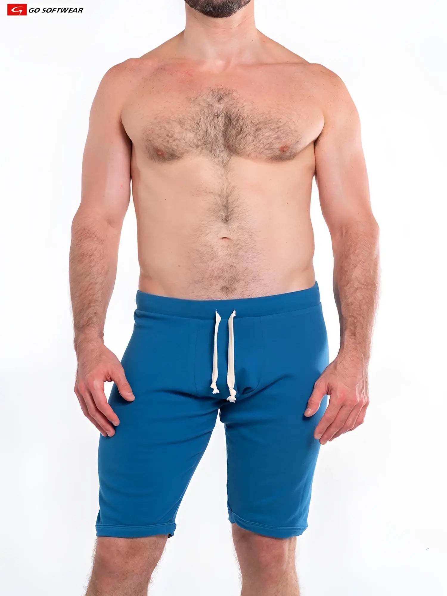 Blue so cal lounge jamm shorts with white drawstrings made from breathable athletic fabric for casual wear