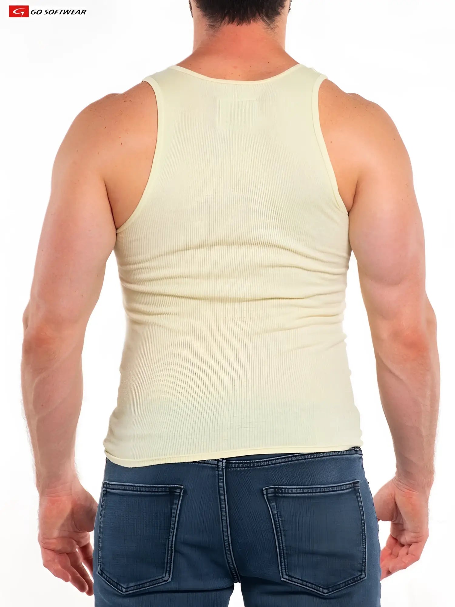 A cream-colored ribbed knit sleeveless tank top with a fitted design called So Cal Rib Tank Top