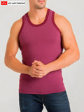 Maroon sleeveless California Bliss Classic tank top with ribbed neckline and hem made from soft cotton blend fabric