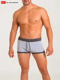 Gray heathered boxer briefs california bliss row short with dark gray elastic waistband and drawstring closure
