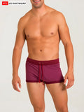Maroon california bliss row short with matching drawstring and elastic waistband in soft athletic fabric finish