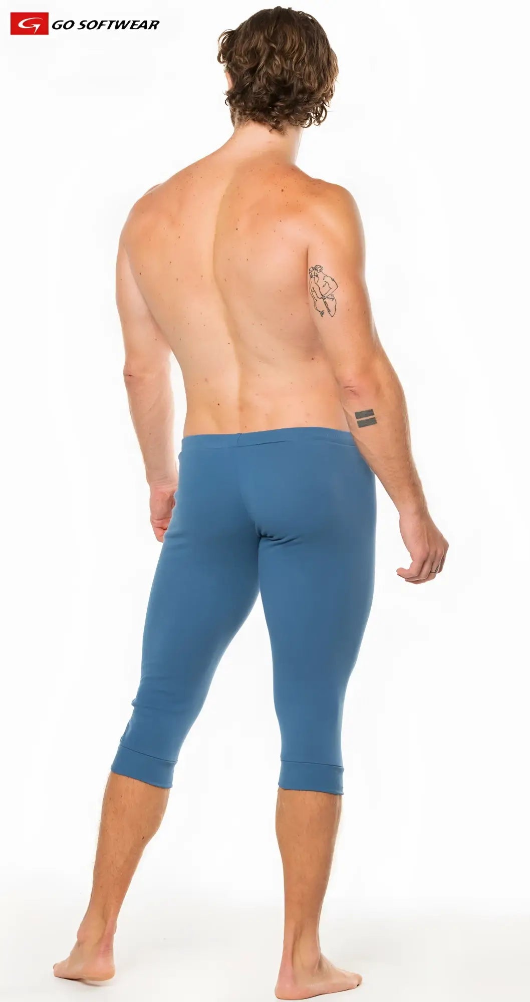 Blue capri-length go softwear california lounge 3/4 pull-on pant made from soft comfortable fabric