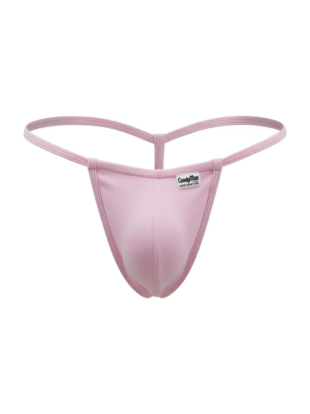 A soft pink candyman 9586 g-string thong made of smooth stretchy fabric with thin supportive straps and minimalist design