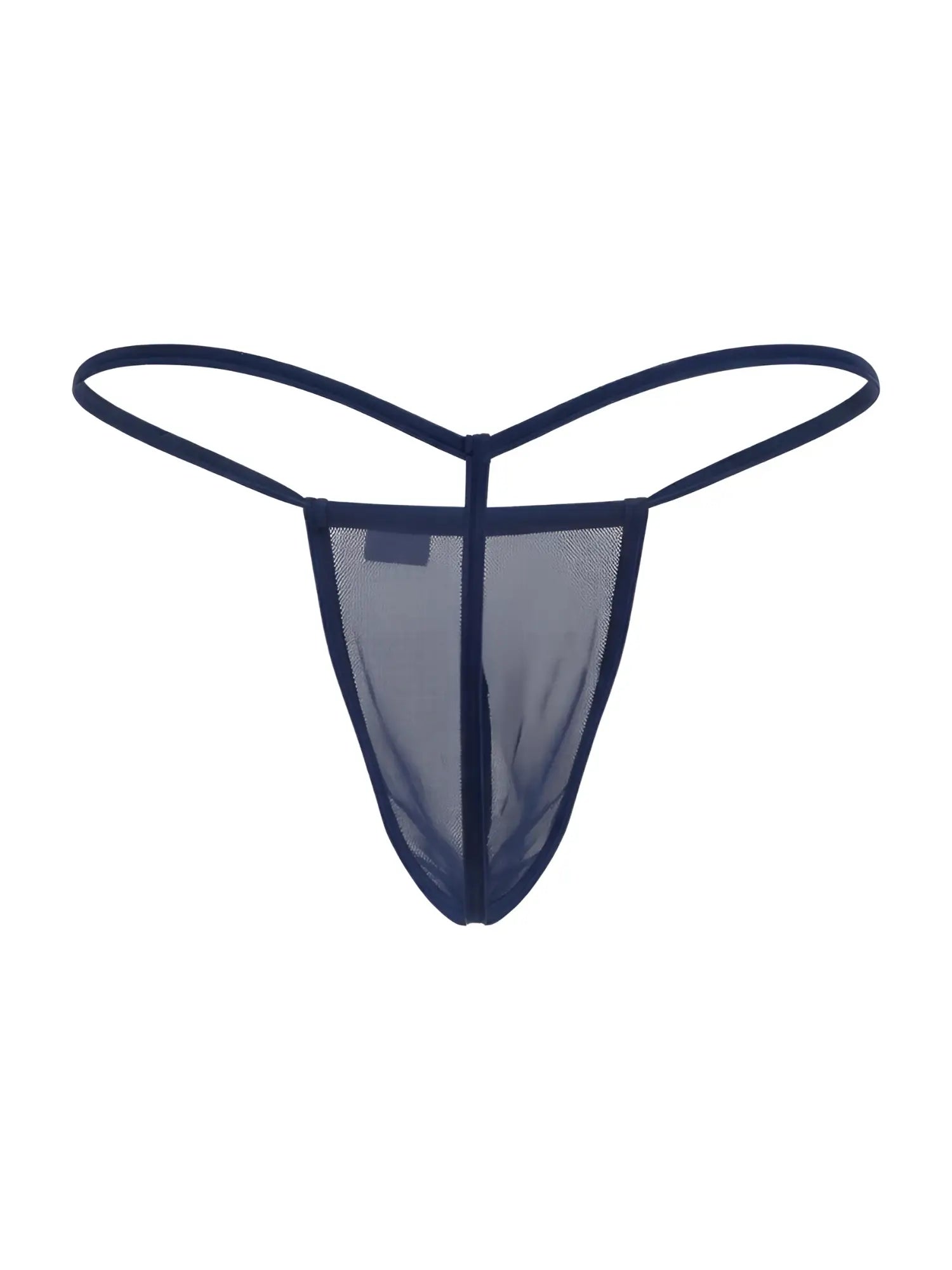 Navy blue mesh thong g-string candyMan 9586 with thin elastic straps for comfortable fit and style