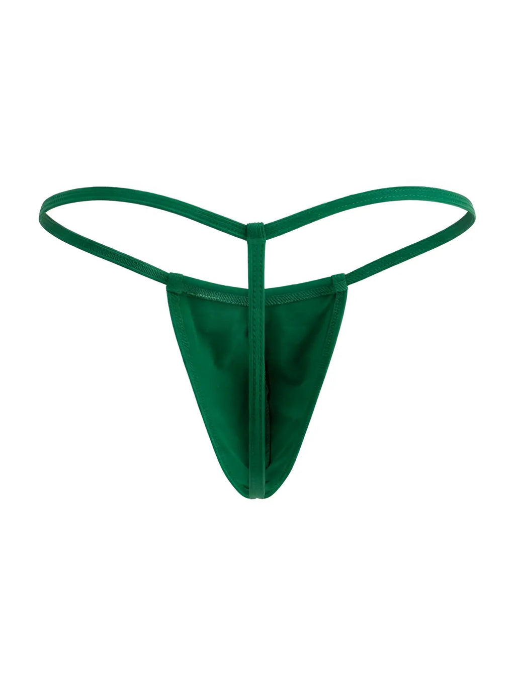 Green thong g-string candyMan 9586 in nature green made of smooth stretchy fabric with thin straps simple design