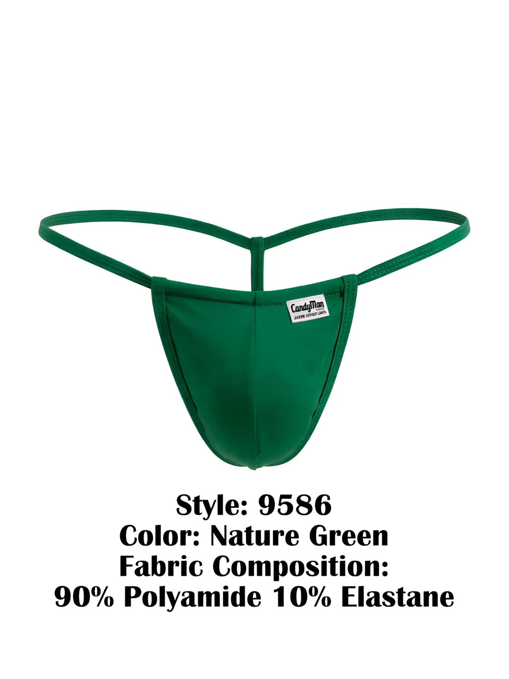 Nature green candyman 9586 g-string thong in sleek form-fitting design made of 90 polyamide 10 elastane