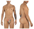 Vibrant floral-patterned candyMan 9586 g-string thong with colorful tropical fruit design for stylish wear