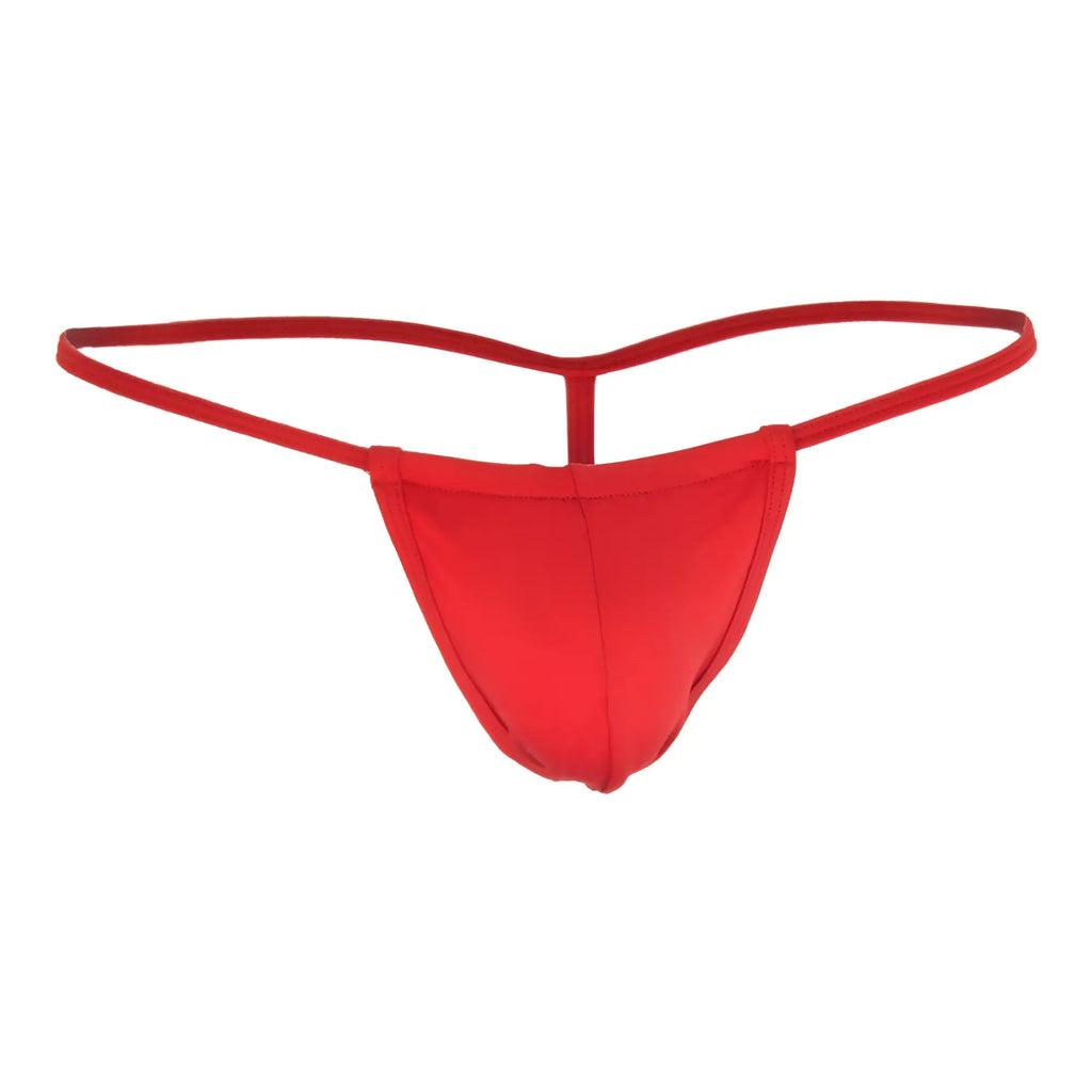 Red candyMan 9586X thong made of smooth stretchy fabric with simple design and thin waistband