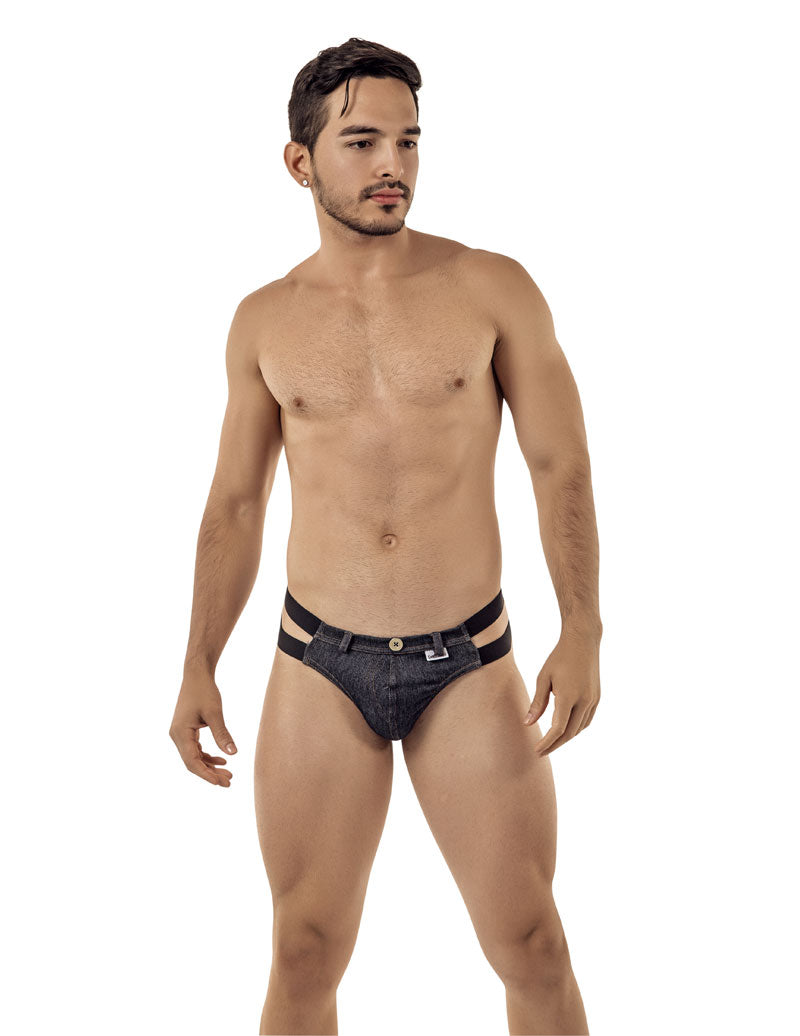 Tanga de mezclilla con doble tira Candyman, ropa interior vaquera 99410, talla S