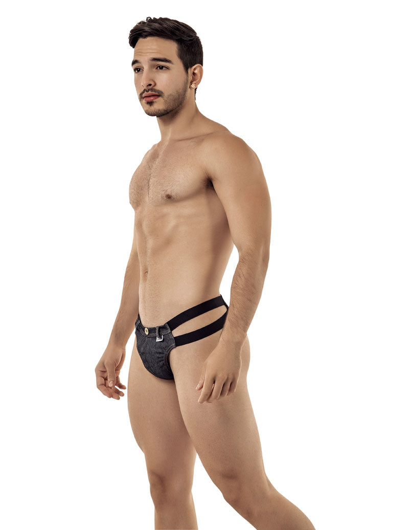 Tanga de mezclilla con doble tira Candyman, ropa interior vaquera 99410, talla S