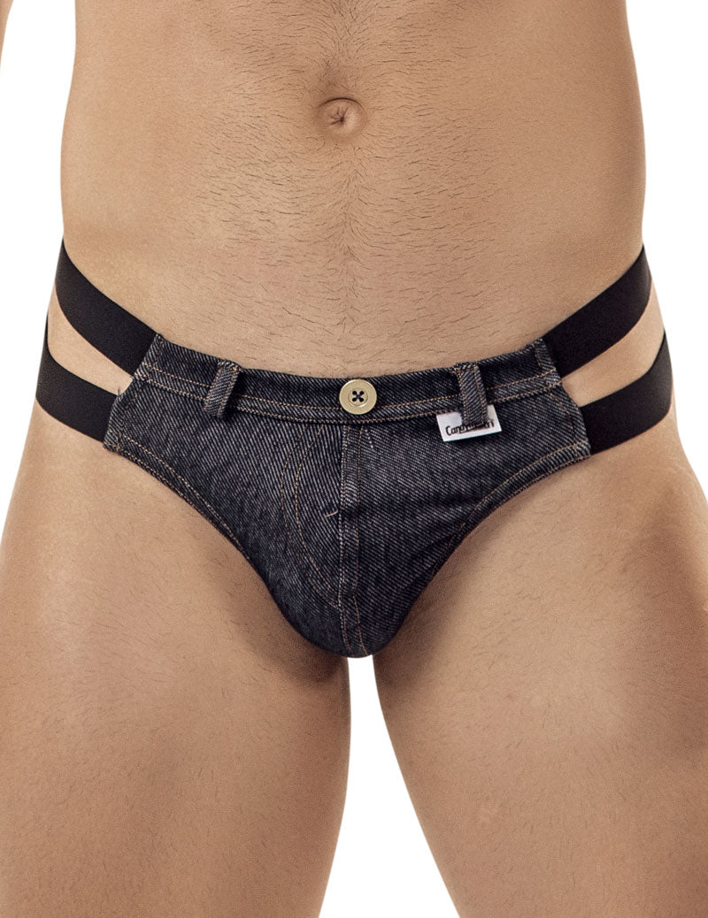 Candyman Doppelriemen Jeans Tanga Unterwäsche Denim 99410 Größe S