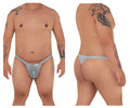 Light blue lace thong with intricate floral embroidery from candyman 99420x double lace thongs gray collection