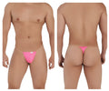 CandyMan 99548 invisible micro thong in hot pink with thin elastic waistband showing front view