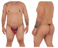 Red and black plaid invisible micro g-string thong with small white logo front by candyman 99571x
