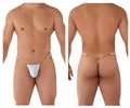 White thong g-string with gold chain detailing from candyman 99586 showing back side design