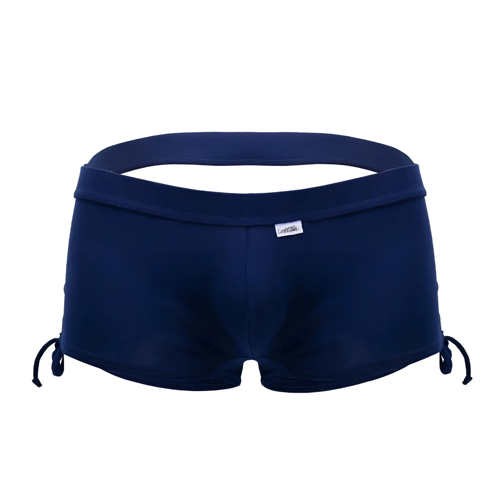 Navy cotton CandyMan 99602X lounge pajama briefs with side ties and small brand tag on waistband