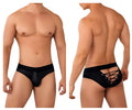 Black candyMan 99641 shorty briefs with lace-up design and smooth form-fitting fabric for comfortable wear