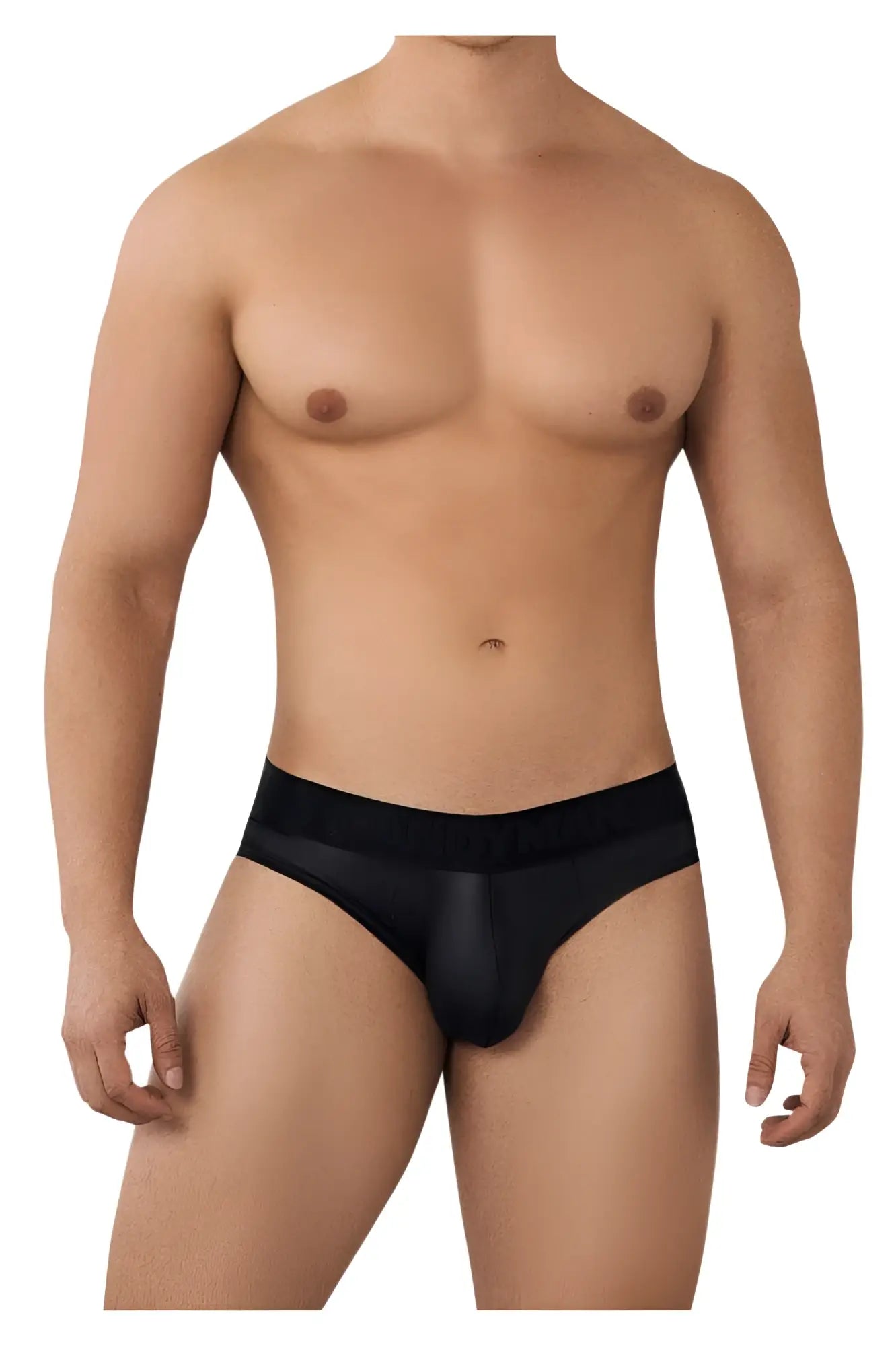 Candyman 99641 shorty briefs in black feature a solid waistband and breathable mesh fabric for comfortable wear