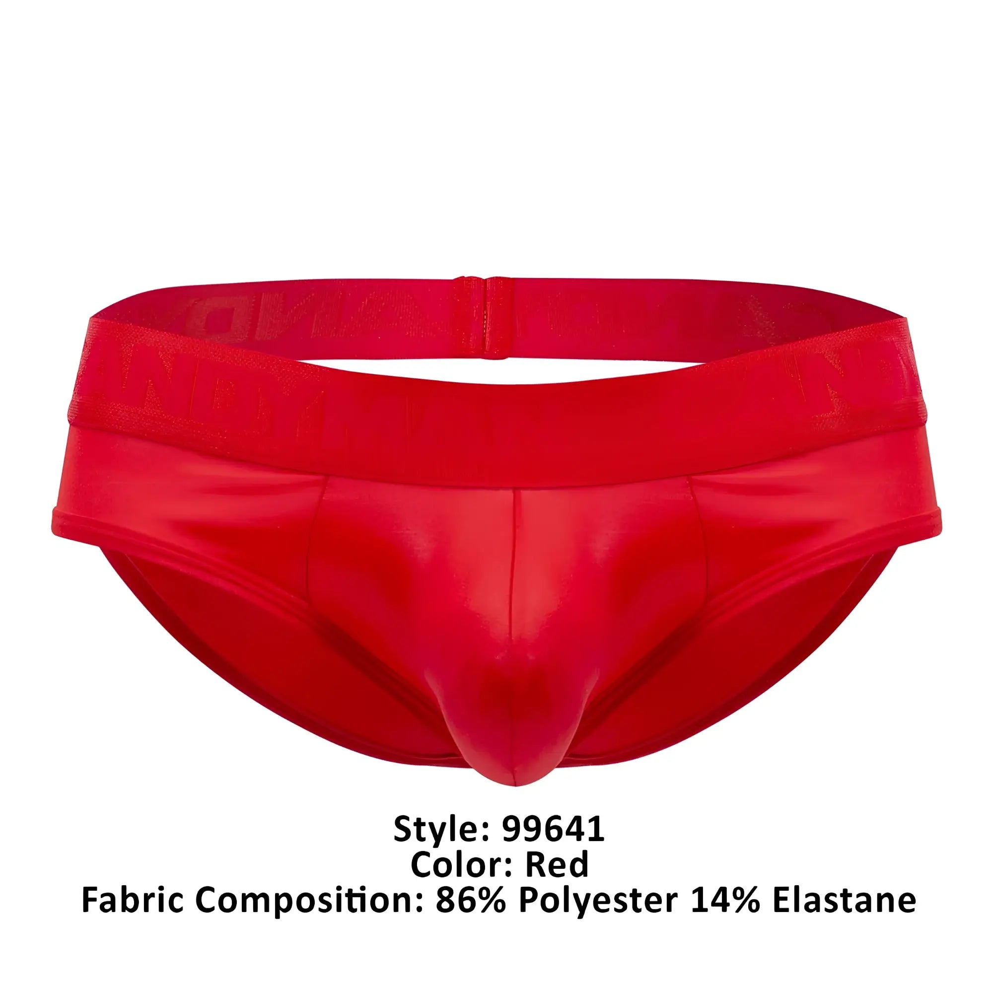 CandyMan 99641 shorty briefs in red glossy polyester and elastane with a snug fit