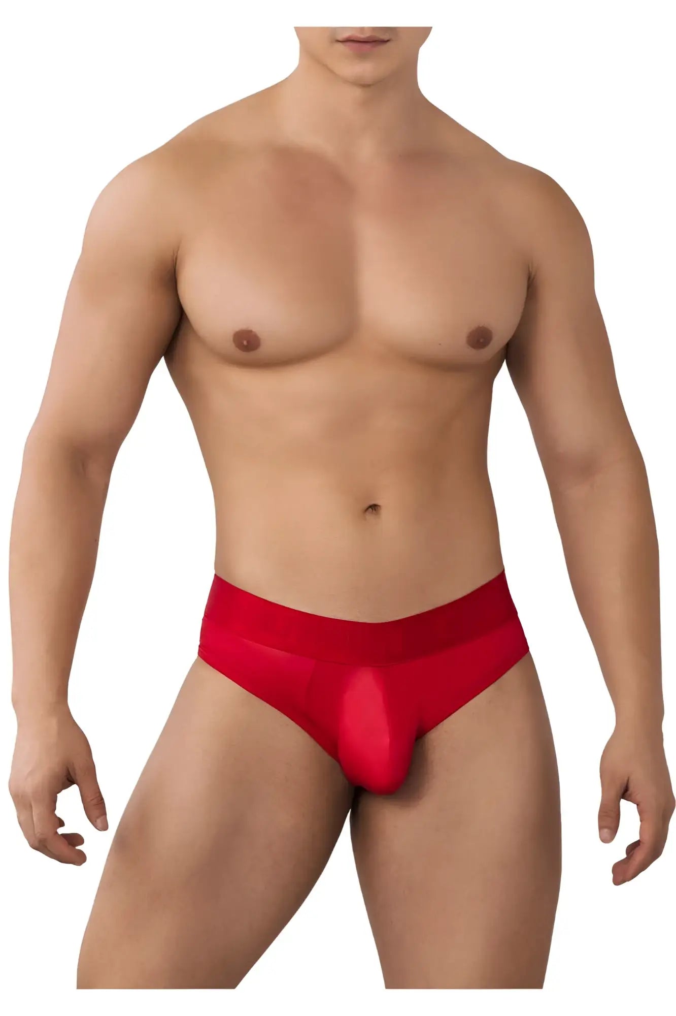 Red satin shorty briefs by candyman in vibrant red showcasing smooth satin fabric and comfortable fit