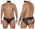 Black sheer mesh CandyMan 99672X chain jock briefs with gold chain detail attached front and back