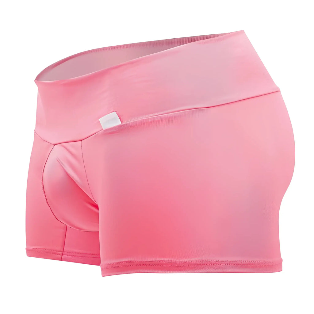 CandyMan 99729 work-n-out trunks hot pink high-waisted boxer briefs with smooth stretchy fabric and subtle seam detail