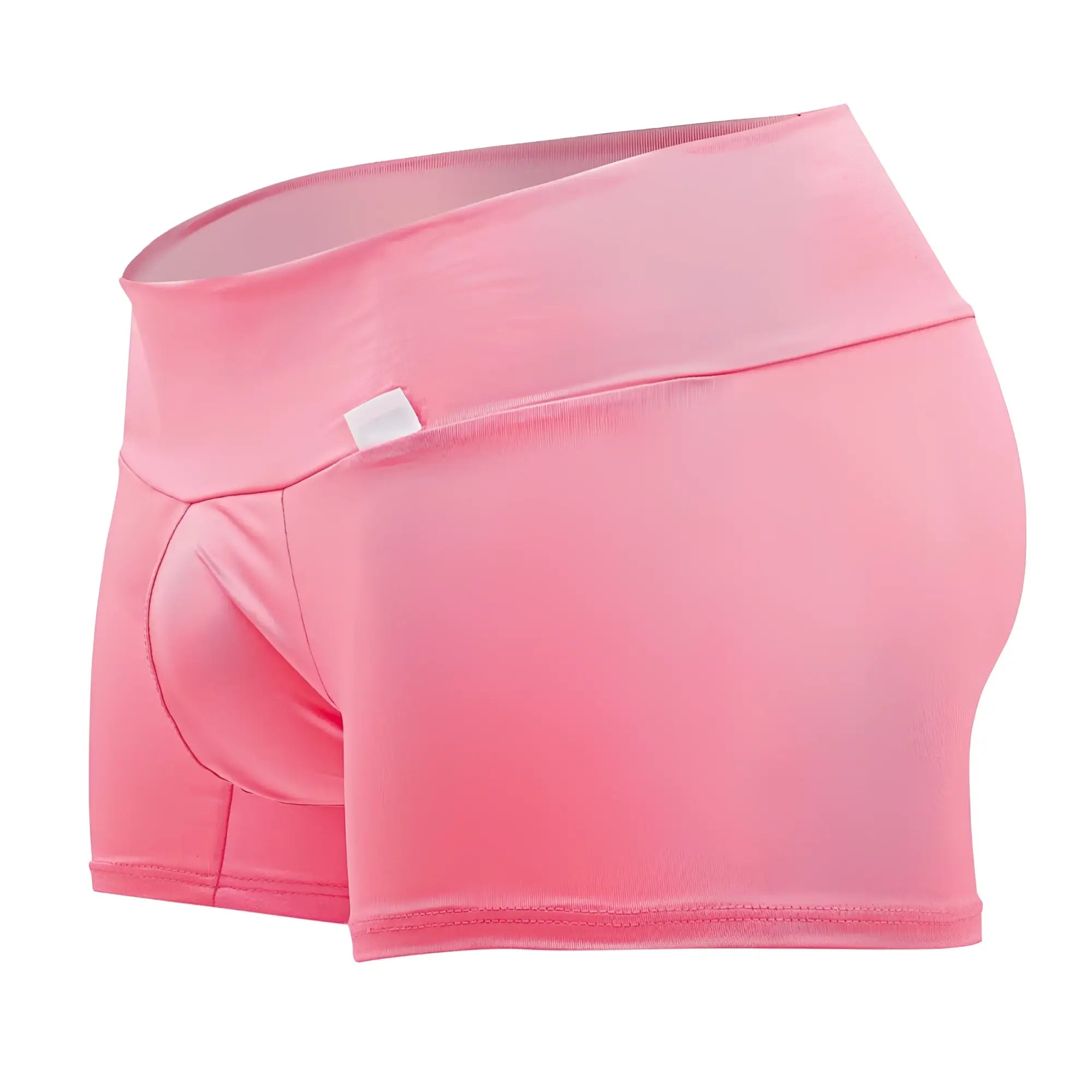 CandyMan 99729 work-n-out trunks hot pink high-waisted boxer briefs with smooth stretchy fabric and subtle seam detail