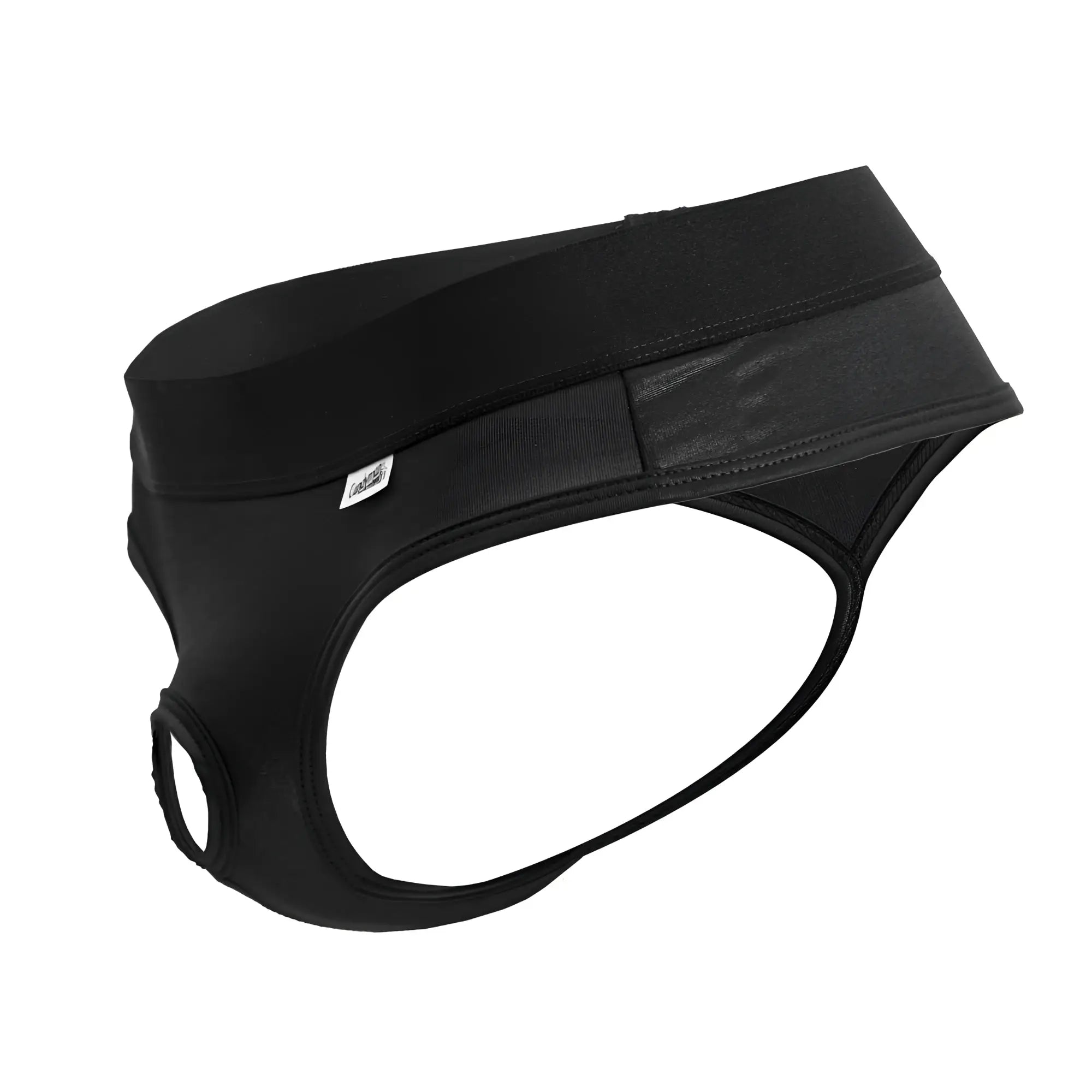 Black Candyman 99781 Protuder thongs made of smooth stretchy fabric with reinforced waistband shown from the back